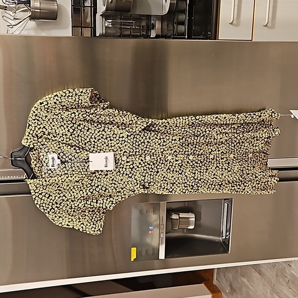 💕ROUJE💕 Marion Dress ~ Fleurette Nuit Black with Yellow Floral Print EU 40 NWT - Picture 9 of 16